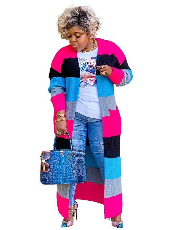 Wmstar Plus Size Outwear Γυναικείες ζακέτες Φθινοπωρινά Χειμερινά Ρούχα Πουλόβερ Παλτό Μόδα Μακρύ Μπλουζάκι με Τσέπες Χονδρική Dropshipping