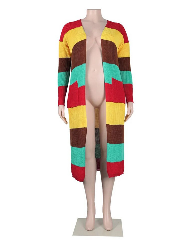 Wmstar Plus Size Outwear Γυναικείες ζακέτες Φθινοπωρινά Χειμερινά Ρούχα Πουλόβερ Παλτό Μόδα Μακρύ Μπλουζάκι με Τσέπες Χονδρική Dropshipping