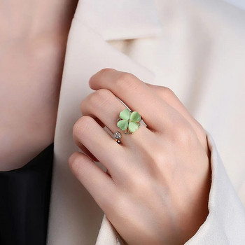 NBNB New Arrive Μοντέρνο περιστρεφόμενο τριφύλλι ανακουφίζει από το άγχος Ρυθμιζόμενο δαχτυλίδι για γυναίκες Μόδα Δαχτυλίδι με ανοιχτό δάχτυλο καθημερινό δώρο για κορίτσια