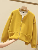 Liela izmēra sieviešu apģērbs ikdienas jaka strīpām austiem poliestera pavasara un rudens plāniem mētelis ar kabatām abās pusēs 4XL