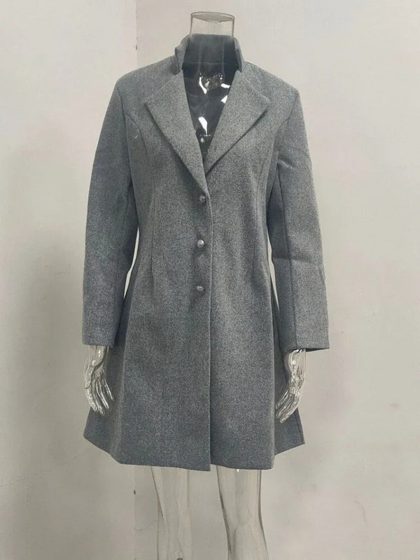 Sieviešu jaka jaka, jaka ar vienrindu jaka ar garām piedurknēm, cieta virsjaka, tieva rudens ziemas kokvilnas korejiešu virsjaka liela izmēra