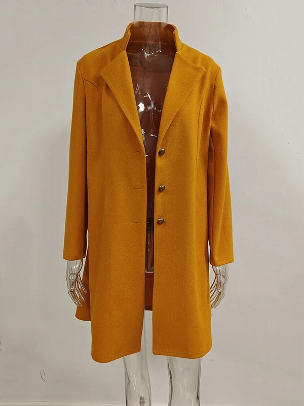 Sieviešu jaka jaka, jaka ar vienrindu jaka ar garām piedurknēm, cieta virsjaka, tieva rudens ziemas kokvilnas korejiešu virsjaka liela izmēra