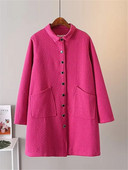 Liela izmēra sieviešu apģērbi Virsdrēbes pavasarī un rudenī valkāšanai ar garām piedurknēm stāvapkakles ar reljefu viena slāņa bieza jaka 4XL