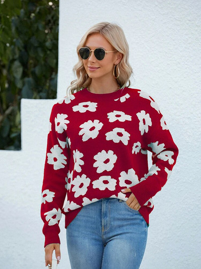 Fitshinling Πλεκτά λουλούδια Γυναικεία πουλόβερ πουλόβερ Χειμερινές μπλούζες Κορεάτικη μόδα μπλούζες Νέα σε πουλόβερ Γυναικεία πλεκτά ρούχα Έκπτωση