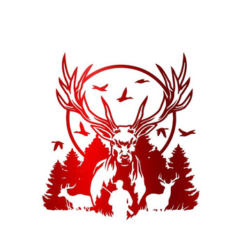 15cm Creative Deer Hunte Sticker Decals Cover Scratches Exterior Parts Стилни, аксесоари Car Products Stickers on Motorcycle