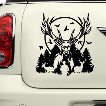 15cm Creative Deer Hunte Sticker Decals Cover Scratches Exterior Parts Стилни, аксесоари Car Products Stickers on Motorcycle