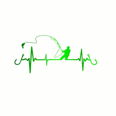 Autómatrica 3D Heartbeat horgászautó stílus Vicces dekoratív matrica Vicces matrica Motorkerékpár autóstílus 16,7cm*7,7cm