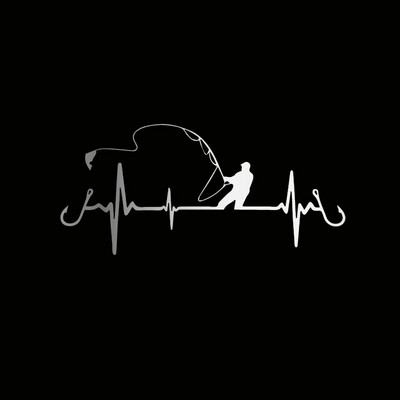 Autómatrica 3D Heartbeat horgászautó stílus Vicces dekoratív matrica Vicces matrica Motorkerékpár autóstílus 16,7cm*7,7cm