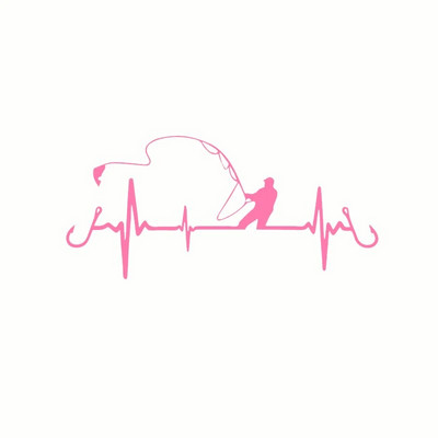 Autómatrica 3D Heartbeat horgászautó stílus Vicces dekoratív matrica Vicces matrica Motorkerékpár autóstílus 16,7cm*7,7cm