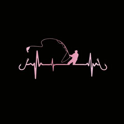 Autómatrica 3D Heartbeat horgászautó stílus Vicces dekoratív matrica Vicces matrica Motorkerékpár autóstílus 16,7cm*7,7cm