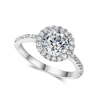 Εκλεκτά μοδάτα ασημένια δαχτυλίδια αρραβώνων για γυναίκες Μόδα λευκό κρύσταλλο ζιργκόν δαχτυλίδι επετειακό νυφικό κοσμήματα γάμου