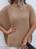 2023-as őszi, téli női kötött mellény pulóver, mintás nyakú, laza, egyszerű pulóverek, meleg, elegáns, tömör denevérszárnyú ujjú felsők