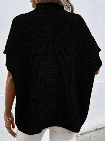 2023 Φθινόπωρο Χειμώνας Γυναικείο πλεκτό πουλόβερ με λαιμόκοψη casual χαλαρά βασικά πουλόβερ Ζεστές κομψές μασίφ μπλούζες με μανίκια