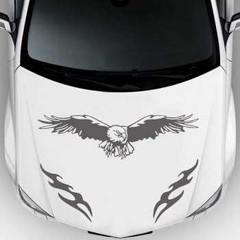 1 комплект универсален стикер за кола Капак на предния капак Eagle Fire Stickers Car Racing Stripe Decal Направи си сам автомобилен стайлинг PVC винилови автомобилни аксесоари