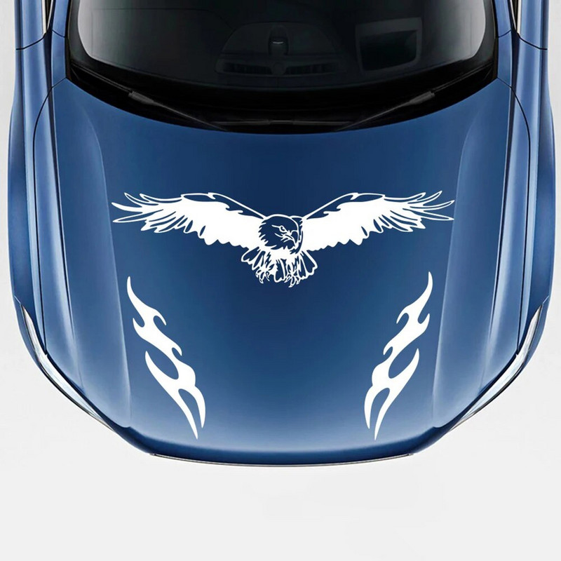 1 Komplekts Universālās automašīnas uzlīmes, pārsega pārsegs Eagle Fire Stickers Auto sacīkšu svītru uzlīme DIY automašīnu stila PVC vinila automašīnu aksesuāri