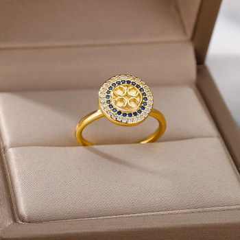Fashion Anxiety Ring Spinner Rings For Women Несатенирана стомана Златен цвят Кръгъл Ротационен Антистрес Fidget Ring Парти Бижута Подарък