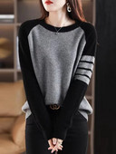 BOBOKATEER Uus kudumis pikkade varrukatega naiste topp Ropa De Invierno Mujeres Color Block Casual kudum Talvekampsun Naiste Pullover