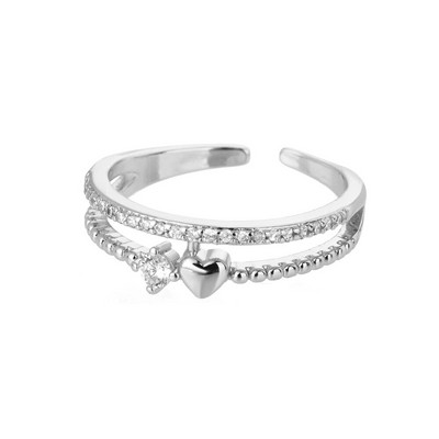Cirkon kis szív gyűrűk nőknek Minimalista szív gyűrű rozsdamentes acél ujjas szép gyűrű Valentine ajándékok barátnőnek