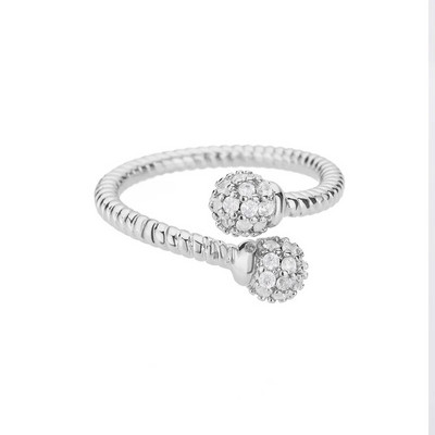 Cirkona dubultie lodīšu gredzeni sievietēm ar nerūsējošā tērauda atveri regulējamu gredzenu ballītei estētiskā rotaslieta dāvana Bijoux Femme 2022