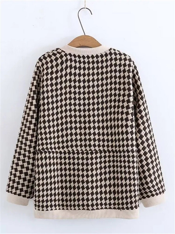 Plus Size Γυναικεία Ρούχα Μπουφάν Ανοιξιάτικη και Φθινοπωρινή κοτσίδα με καρό σχέδιο Μονό στρώμα με φερμουάρ Τμήμα Casual Jacket 4XL