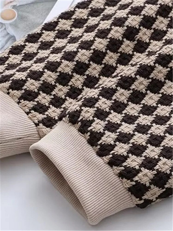 Plus Size Γυναικεία Ρούχα Μπουφάν Ανοιξιάτικη και Φθινοπωρινή κοτσίδα με καρό σχέδιο Μονό στρώμα με φερμουάρ Τμήμα Casual Jacket 4XL