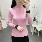 Merinó gyapjú kasmír pulóver, női, magasra rakott galléros pulóver, hosszú ujjú téli kötött pulóver, meleg, kiváló minőségű pulóver