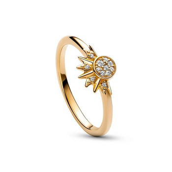 2023 Нова лятна дамска мода Слънце Луна Звезда пръстен Елегантен темперамент Искрящ пръстен пръстен Парти Бижута Аксесоари Подарък