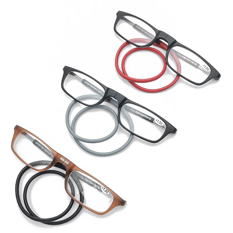 MGHBHS aukštos kokybės TR magnetinės sugerties pakabinami kaklo skaitymo akiniai vyrams ir moterims nešiojami magnetiniai skaitymo akiniai