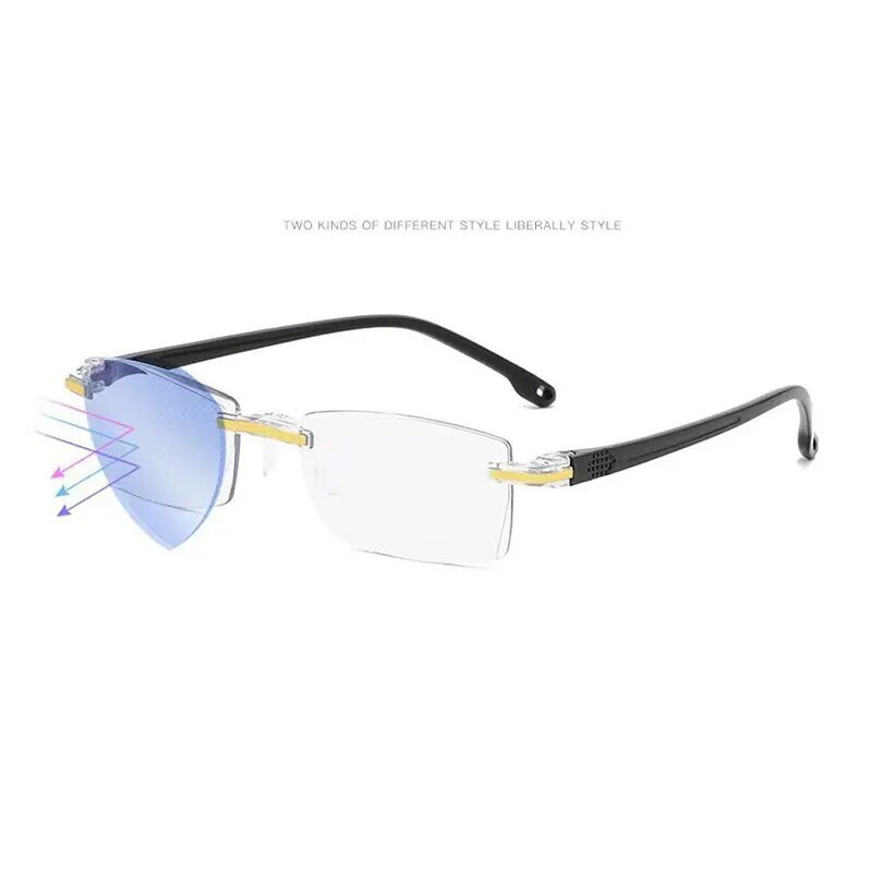 Anti Blue Light Diamond Trimming One Piece Πρεσβυωπικά Γυαλιά Μοντέρνος στάβλος ηλικιωμένων χωρίς στεφάνη