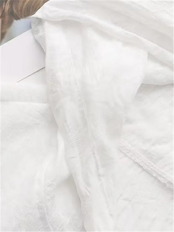 Liela izmēra sieviešu apģērbi Ikdienas vasaras jaka vienkrāsains saules aizsargapģērbs ar dabiski kroku tekstūru vasaras topi