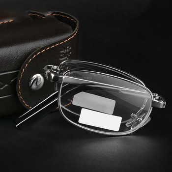 Φορητά μεταλλικά αναδιπλούμενα γυαλιά ανάγνωσης Εξαιρετικά ελαφριά ανδρικά γυαλιά επαγγελματικών γυαλιών πρεσβυωπίας Γυαλιά με τυχαία θήκη +0,5 έως+4,0