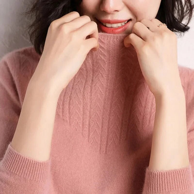 2023 Νέα γυναικεία πουλόβερ ζιβάγκο με μασίφ λεπτή εφαρμογή Κορεατικά πουκάμισα με κάτω μέρος Φθινόπωρο Χειμώνας Casual πλεκτό πουλόβερ