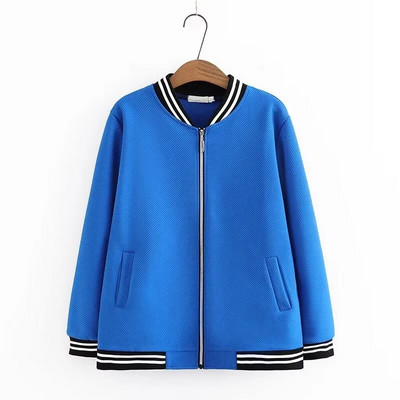 Liela izmēra sieviešu apģērbi, pavasara un rudens mēteļa apkakle, ikdienas jaka ar rāvējslēdzēju ar kabatām sievietēm līdz 220 mārciņām