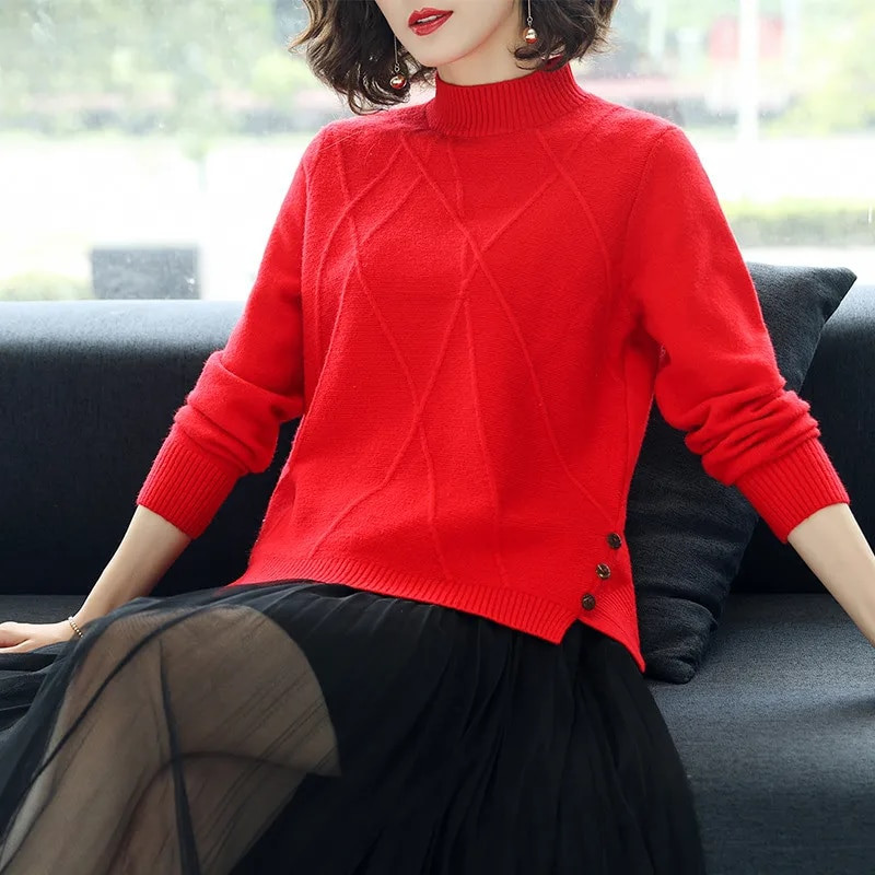 2022. aasta uus naiste pullover kampsun, sügistalvine soe džemper Naiste pikkade varrukatega kootud pehme naiste kampsun, avara tõmbega Femme P212