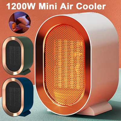 1200W Mini Air Cooler USB Desktop Hot Fan Heater Energy-Saving Noiseless Warm Air Blower Overheating Protection for Winter Hand
