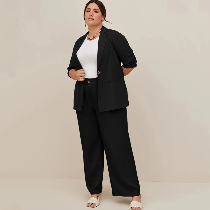 Liela izmēra pavasara rudens elegants sieviešu žakete ar pusrobotām piedurknēm ar vienu pogu biznesa ikdienas žakete liela izmēra jaka mētelis 7XL