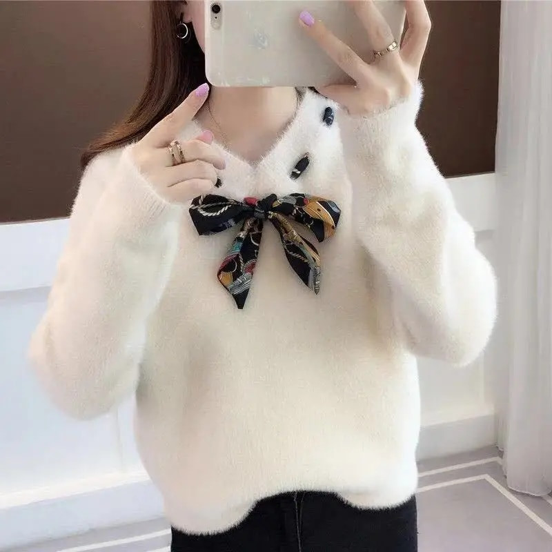 2022. aasta uus sügistalv naiste kampsunid, kootud džemprid, kikilips, pulloverid, vabaaja kampsunid pikkade varrukatega õhuke sviiter Femme Pull P800