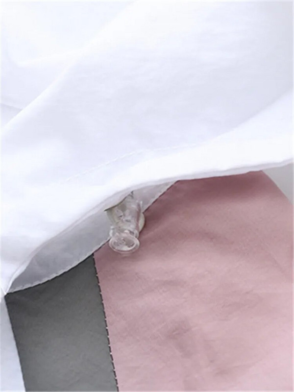 Liela izmēra sieviešu apģērbs Vasaras plāns ikdienas jaka Kontrastkrāsas jaka ar kapuci ar rāvējslēdzēju un jostasvietā ir aukliņa