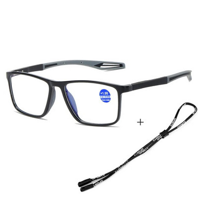 Elastingi TR90 skaitymo akiniai Lankstūs sportiniai presbyopia akiniai Aukštos kokybės vyriški moteriški toliaregiai akiniai su lyno dioptrija