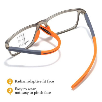 TR90 Αθλητικά Προοδευτικά Πολυεστιακά Γυαλιά Ανάγνωσης Γυναικεία Ανδρικά Ανδρικά Αντι-μπλε φως κοντά και μακριά Πρεσβυωπικά γυαλιά