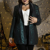 Liela izmēra sieviešu modes žakete Modes daudzpusīgi fliteri atloks ar garām piedurknēm jaka Liela izmēra dāmu vienkrāsaini eleganti uzvalku topi