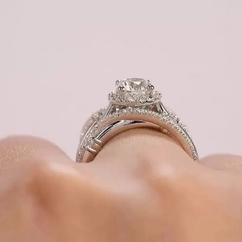 Huitan Ново проектирани дамски пръстени Bling Bling с кубичен цирконий Кръст широк пръстен Висококачествени сребърни цветни модни бижута за парти