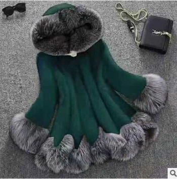 Παλτό από ψεύτικη γούνα Γυναικείο φθινόπωρο και χειμώνα βιζόν Παλτό Fox γούνινο γιακά μπουφάν με κουκούλα Plus μέγεθος Παλτό από ψεύτικη γούνα 2021 Χειμώνας