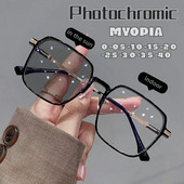 Нов стил фотохромни очила за късогледство Мъже Жени Променящи цвета очила Анти UV слънчеви очила Луксозни очила за късогледство 0~-6.0