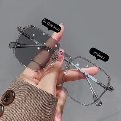 Ochelari de miopie fotocromatici de stil nou Ochelari de vedere pentru bărbați, femei, care schimbă culoarea Ochelari de soare anti UV Ochelari de lux pentru miop 0~-6,0