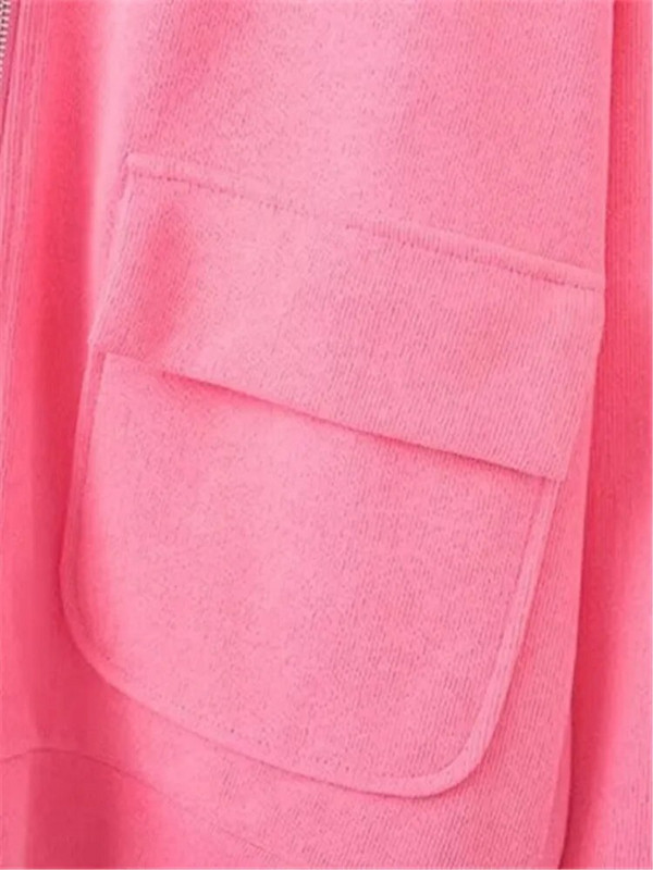 Liela izmēra sieviešu apģērbu statīva apkakle pavasara un rudens mētelis ar garām piedurknēm ikdienas jaka ar rāvējslēdzējiem un kabatām krūtīgai dāmai