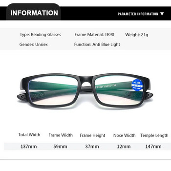 Γυαλιά ανάγνωσης Ανδρικά Γυναικεία Αθλητικά Αντι-μπλε φως Γυαλιά ανάγνωσης Μαύρα Κόκκινα TR90 Σκελετός Γυαλιά Πρεσβυωπίας +100 έως+400