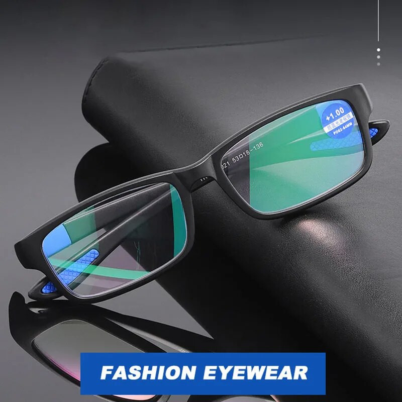 Lasīšanas brilles Vīriešiem Sievietēm Sportam Pretzilas Gaišas Lasīšanas brilles Melns Sarkans TR90 Rāmis Presbyopia Brilles +100 līdz +400