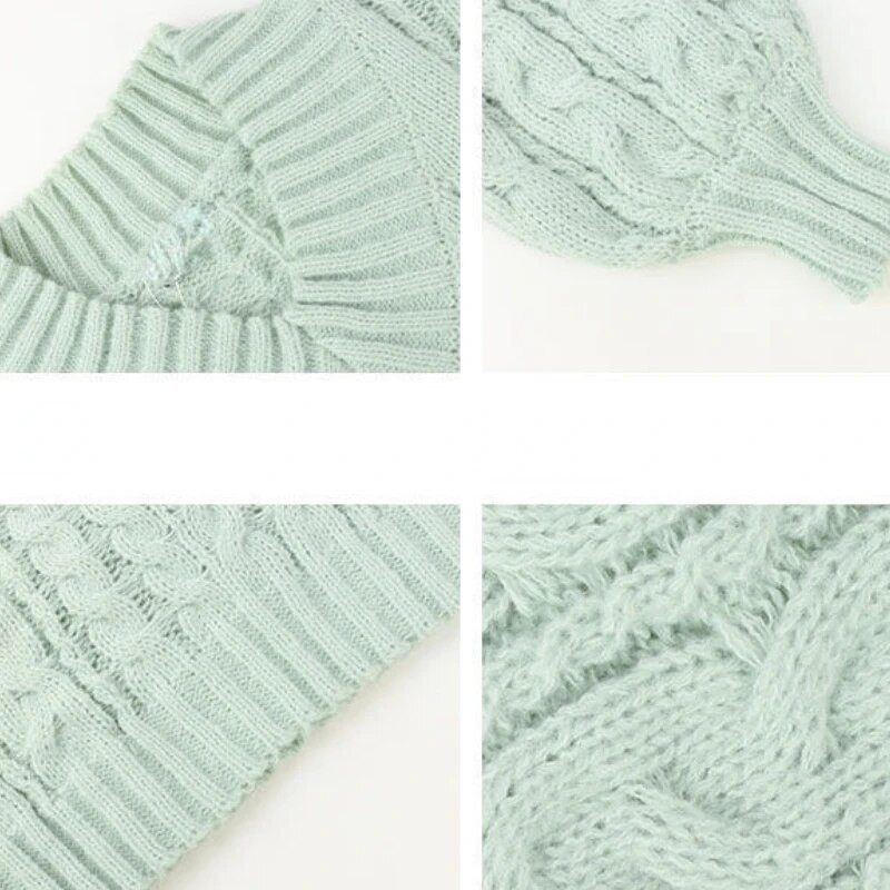 Pulloverid, Naised, kottis, puhast värvi, pikkade varrukatega Harajuku armsad tudengite mood, Ulzzangi kudumine, sügis, populaarsed daamid