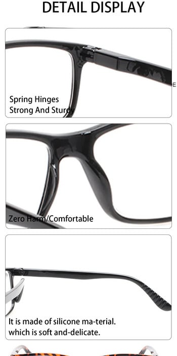 Очила за четене Turezing Пружинна панта Мъже Жени Очила за четене Диоптър +0, +50, +75, +100, +200...+600